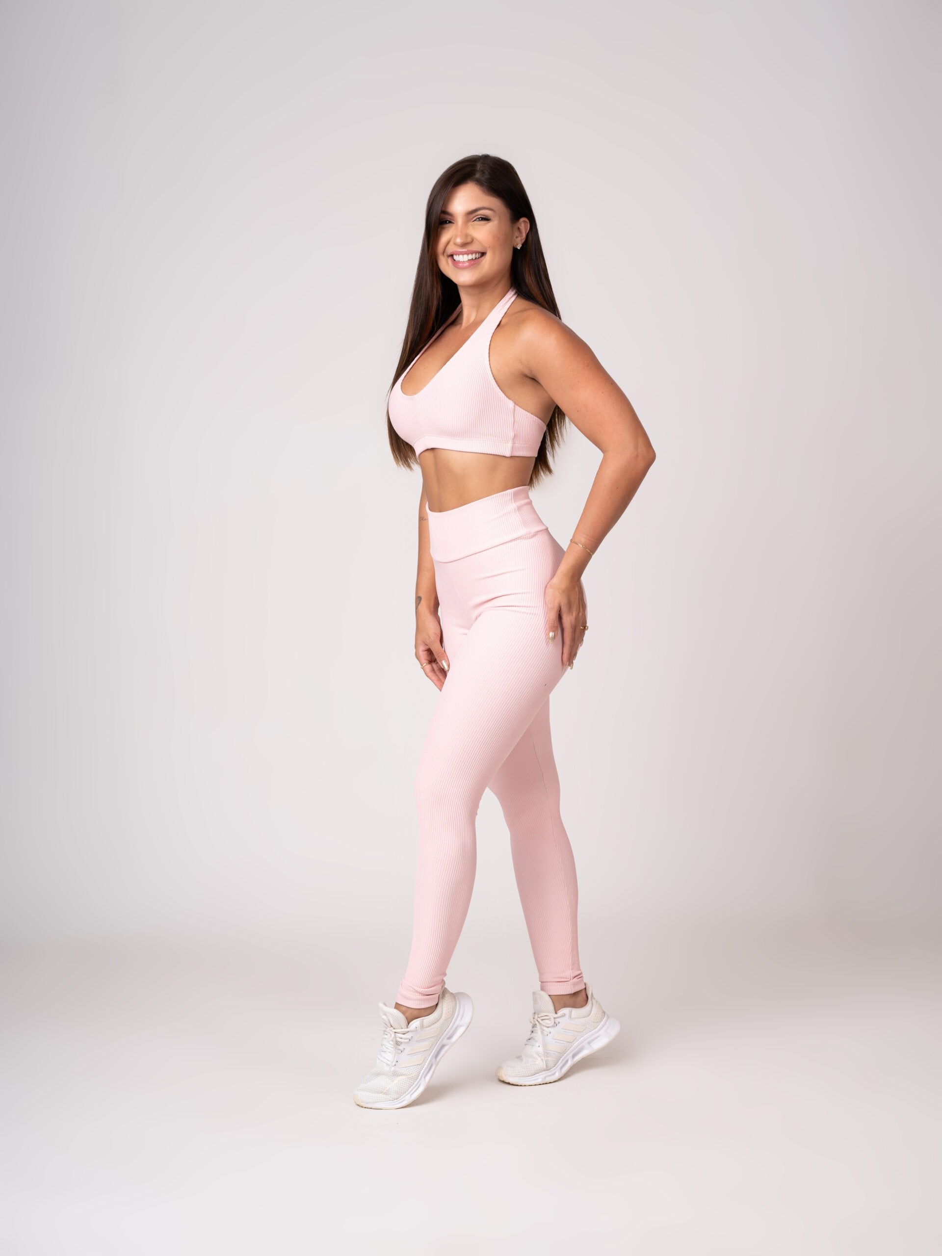 Conjunto Legging e Top Frente Única Rosa Seco Flow